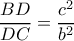 \dfrac{BD}{DC}=\dfrac{c^2}{b^2}