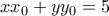 xx_0 +yy_0=5