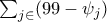 \sum_{j \in &Psi;} (99 - \psi_j)