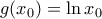 g({{x}_{0}})=\ln {{x}_{0}}