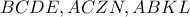 BCDE,ACZN,ABKL