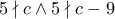 5\nmid c \wedge 5 \nmid c-9