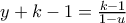 y+k-1=\frac{k-1}{1-u}