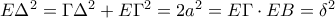 E\Delta^2=\Gamma\Delta^2+E\Gamma^2=2a^2=E\Gamma \cdot EB=\delta^2