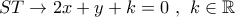 ST \to 2x + y + k = 0\,\,,\,\,k \in \mathbb{R}