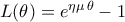 L(\theta)=e^{\eta \mu\,\theta}-1