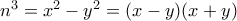 n^3 = x^2 - y^2 = (x-y)(x+y)
