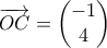 \overrightarrow{OC}=\begin{pmatrix} -1 \\ 4 \end{pmatrix}