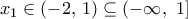 {{x}_{1}}\in (-2,\,1)\subseteq (-\infty ,\,\,1]