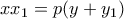 \displaystyle x{x_1} = p(y + {y_1})