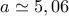 a\simeq 5,06