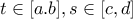 t  \in [a.b],s\in [c,d]