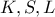 K, S, L