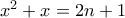 x^{2}+x=2n+1