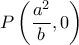 \displaystyle{P\left (\frac{a^2}{b},0 \right)}