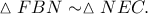 \vartriangle FBN\sim \vartriangle NEC. \vartriangle FBN\sim \vartriangle NEC.