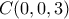 C(0,0,3)