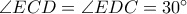 \angle ECD=\angle EDC=30^{\circ}