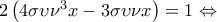 2\left(4\sigma \upsilon \nu ^{3}x-3\sigma \upsilon \nu x \right)=1\Leftrightarrow