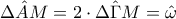 \Delta \hat{A}M = 2\cdot \Delta \hat{\Gamma }M=\hat{\omega }