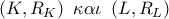 \left( {K,{R_K}} \right)\,\,\kappa \alpha \iota \,\,\left( {L,{R_L}} \right)