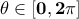\displaystyle{\bf \theta\in[0,2\pi]}