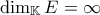 \displaystyle{\dim_{\mathbb{K}}E=\infty}