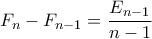 \displaystyle  F_n - F_{n-1} = \frac{E_{n-1}}{n-1}