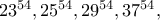 23^{54},25^{54},29^{54},37^{54},