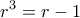 \displaystyle{r^3=r-1}