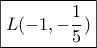 \boxed{L( - 1, - \frac{1}{5})}