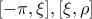 [-\pi ,\xi],[\xi ,\rho ]