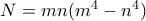 N=mn(m^4-n^4)