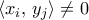 \langle x_i, \, y_j \rangle \neq 0