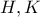 \displaystyle{ 
H,K 
}
