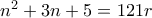 n^2+3n+5=121r