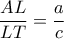 \displaystyle{\frac{{AL}}{{LT}} = \frac{a}{c}}