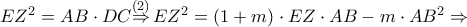 E{{Z}^{2}}=AB\cdot DC\overset{\left( 2 \right)}{\mathop{\Rightarrow }}\,E{{Z}^{2}}=\left( 1+m \right)\cdot EZ\cdot AB-m\cdot A{{B}^{2}}\Rightarrow 