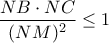 \dfrac{NB\cdot NC}{(NM)^2}\leq 1