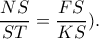 \displaystyle{\frac{{NS}}{{ST}} = \frac{{FS}}{{KS}}} \right)).}