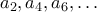 a_{2}, a_{4}, a_{6}, \dots