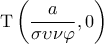  \displaystyle {\rm T}\left( {\frac{a}{{\sigma \upsilon \nu \varphi }},0} \right)