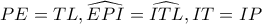 PE=TL,\widehat{EPI}=\widehat{ITL},IT=IP