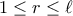 1 \leq r \leq \ell