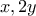 x, 2y