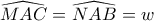 \displaystyle{\widehat{MAC}=\widehat{NAB}=w}
