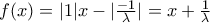 f(x) = |1|x - |\frac{-1}{\lambda}| = x + \frac{1}{\lambda}