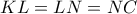KL = LN = NC