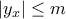|y_x|\leq m