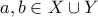 a,b \in X \cup Y